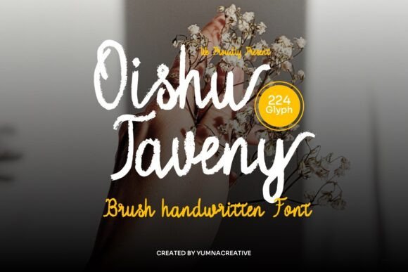 Oishu Taveny: A Brush Handwritten Font for Makers